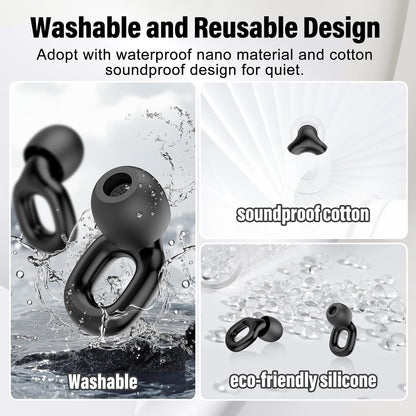 Ear Plugs for Sleeping, 35dB Noise Reduction Hearing Protection EarPlugs, Reusable Silicone Earplug, 7 Pair Eartips in XS/S/M/L Replaceable Single/Double Ear Plug for Sleep, Study, Work, Events