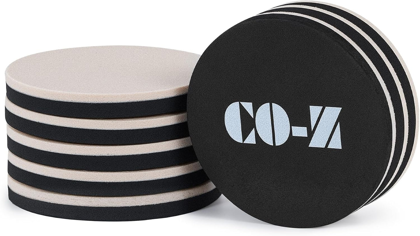 CO-Z Felt Furniture Sliders - 16 Pack with 8 Plastic & 8 Felt Sliders, 3 1/2" Reusable Furniture Sliders for Carpet Hardwood Floors, Heavy-Duty Furniture Gliders Movers, Moving Pads for Hard Surfaces