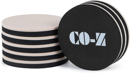 CO-Z Felt Furniture Sliders - 16 Pack with 8 Plastic & 8 Felt Sliders, 3 1/2" Reusable Furniture Sliders for Carpet Hardwood Floors, Heavy-Duty Furniture Gliders Movers, Moving Pads for Hard Surfaces