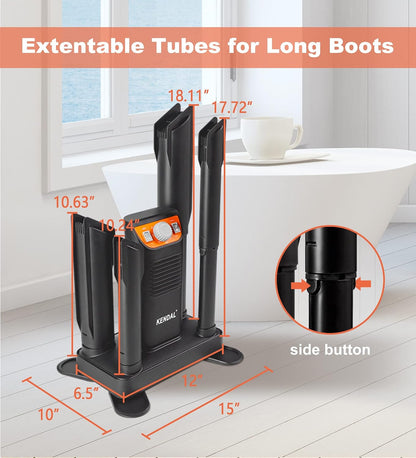 Boot Dryer for Work Boots, Shoe Dryer and Odor Eliminator, Portable Ski Boot Dryer with Adjustable Tubes & Timer, Ultra Silent, Quick Drying for Ski Boots, Sneakers, Gloves, Hats, Helmets