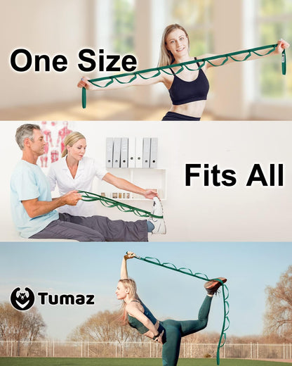 Stretching Strap, 10-Loop Non-Elastic Yoga Strap | Designed for stretching, yoga, Pilates and rehab with 10 loops, durable webbing and a longer 79-inch design