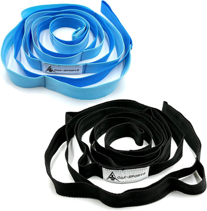 Stretching Strap Yoga Strap with Loops for Physical Therapy, Non-Elastic | 10 Loops, 75 inches length, Multi-Color Selection for Yoga Strap for Stretching, Pilates, Dance and Gymnastics