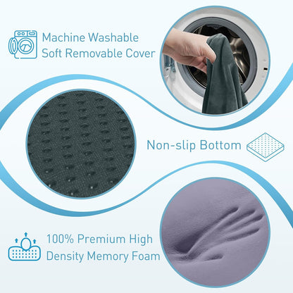 BlissTrends Memory Foam Seat Cushion for Office Chair & Car Seat, Black | 4.7in Ergonomic Tailbone & Sciatica Support with Removable Velvet Cover for Pressure Relief and Long Sitting Comfort