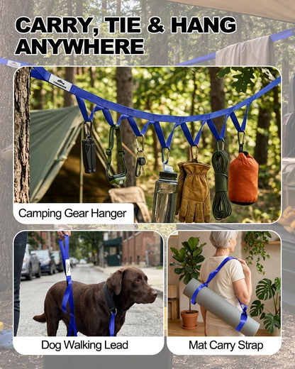 Trideer Non-Elastic Stretching Strap with Loops for Physical Therapy & Rehab, Knee Hip Leg ROM Post-Surgery, Yoga Strap for Stretching, Leg Lifter Strap Mobility Aid, Hamstring Calf Back