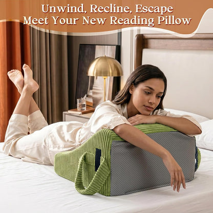 Reading Pillow/Backrest Pillow with Arms, Cup Holder & Phone Pocket