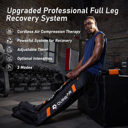 QUINEAR Professional Leg Recovery System, Cordless Air Compression Boots with Sequential Compression, Leg and Foot Massager, Fast Recovery Therapy for Athletes, FSA-HSA Eligible (Medium)