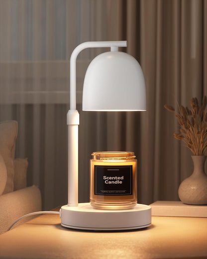 Candle Warmer Lamp with Timer Dimmable, Adjustable Height Black Candle Warmer for Jar Candles, Birthday Gifts for Women & Men, Office Decor, House Warming Gift, Wax Melt Warmer with 2 Bulbs