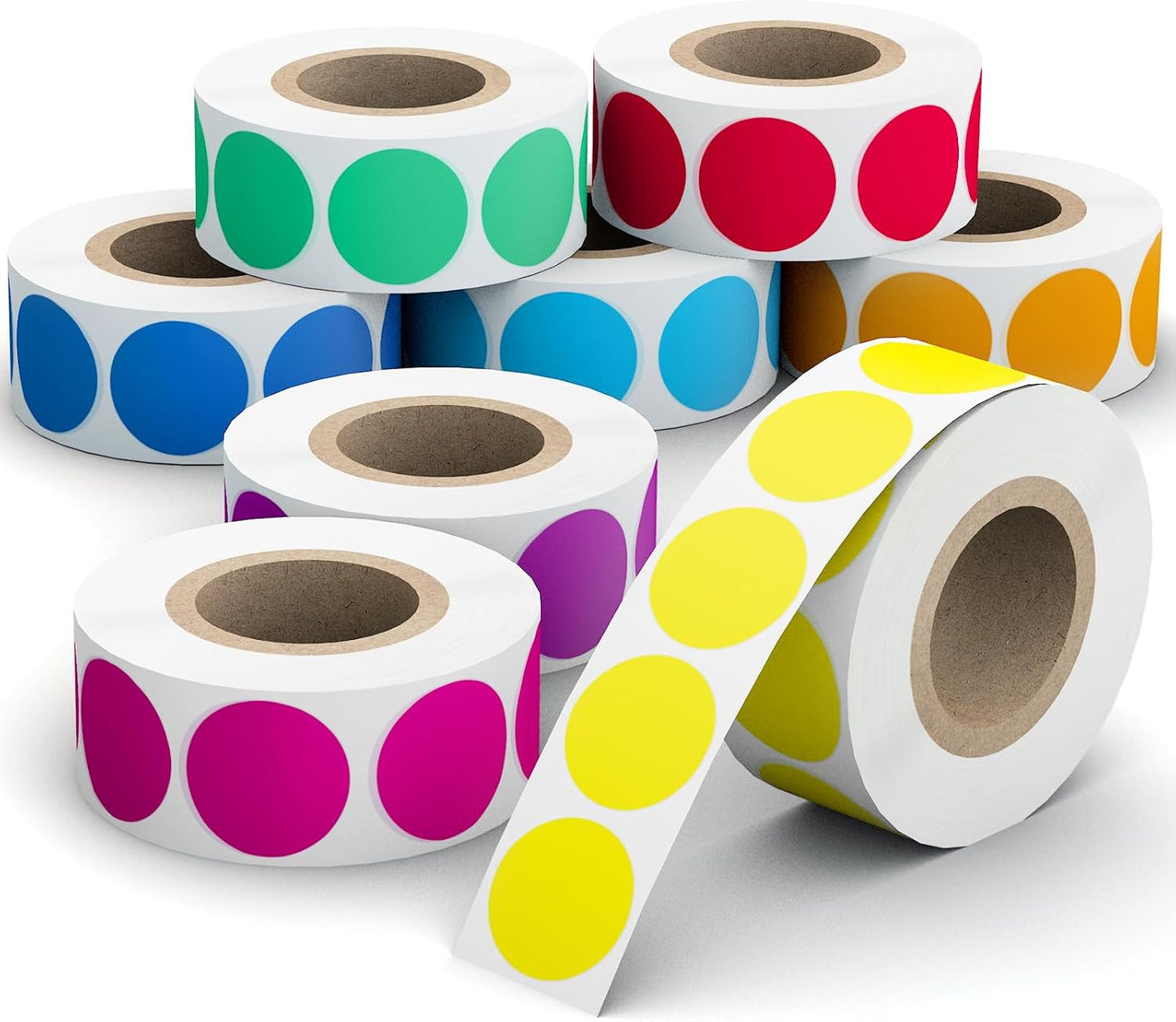 1600 PCS, 3/4" Color Round Dot Stickers, 10 Colors-20 Sheets | Circle Color Coding Blank Labels for Kids/Office/Classroom, Easy Peel, Ideal in Garage/Yard Sale Price self-adhesive Labels