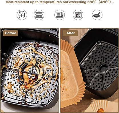 Air Fryer Liners Disposable Paper,100Pcs Airfryer Paper Liners,Non Stick Parchment Paper Liners,Food Grade Air Fryer Accessories for Microwave Oven Steamer 6.3inch Round