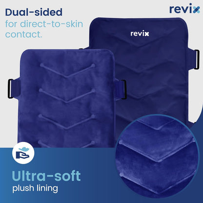 REVIX XXL Full Back Ice Pack Wrap, Reusable Gel Cold Compress for Upper and Lower Back, Long-Lasting Flexible Ice Pack for Muscle Fatigue, Soreness, and Post-Workout Recovery