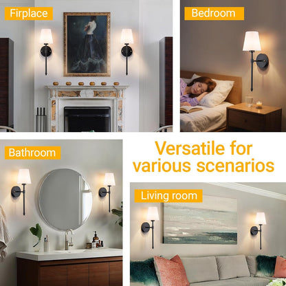 Nekhung Battery Operated Wall Sconce, Peel and Stick Sconces Set of 2