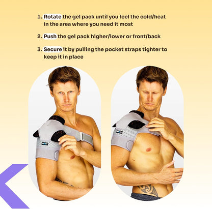 ZENKEYZ Reusable Gel Shoulder Ice Pack - 8x10 in, Black