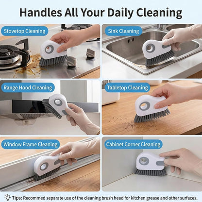 2 Pcs Window Track Cleaner Brush, Window Sill Cleaner Tool with Scraper | Multifunctional Hard Bristle Grip Brush for Sliding Door Track, Windows Sill, Windows Seal