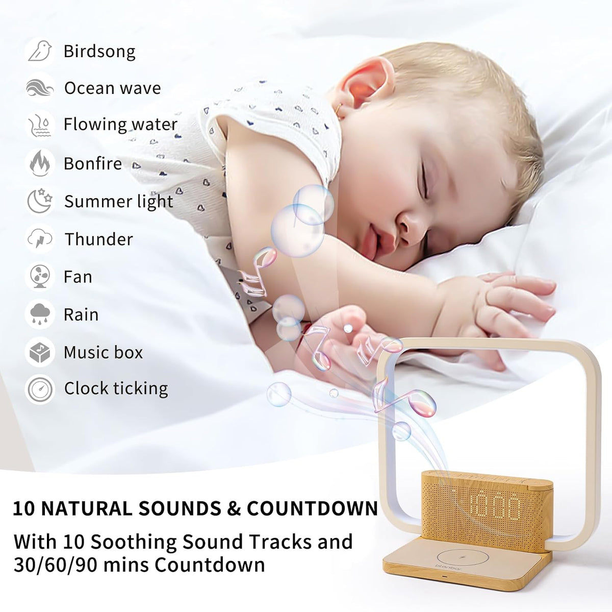 Sunrise Alarm Clock with Wireless Charging Desk Touch Lamp, Sunrise Lamp