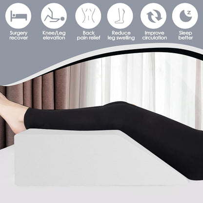 Zutan, Leg Wedge Elevation Pillow for Blood Circulation | Relieved & Recovers Foot and Ankle Injuries | Pillows for Swelling | Multi-Purpose | 8”x16”x23”, White