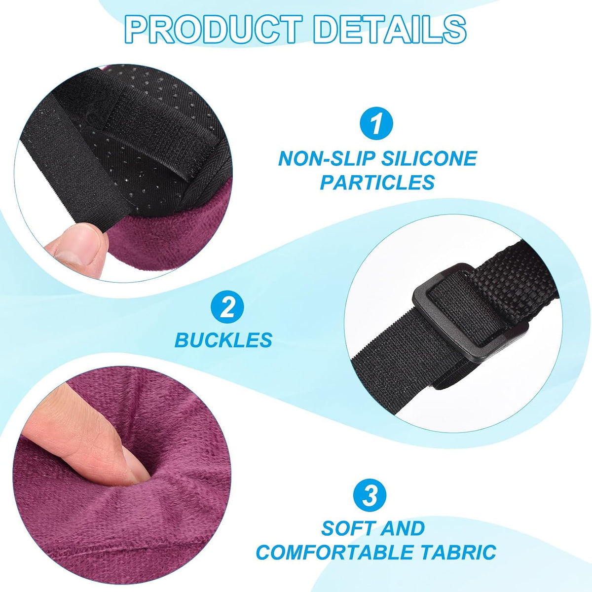 PATIKIL Office Chair Arm Pads, 2 pcs Office Chair Arm Cover Soft Office Chair Armrest Pads Memory Foam Cotton Removable Washable for Desk Computer Gaming, Purple Blue