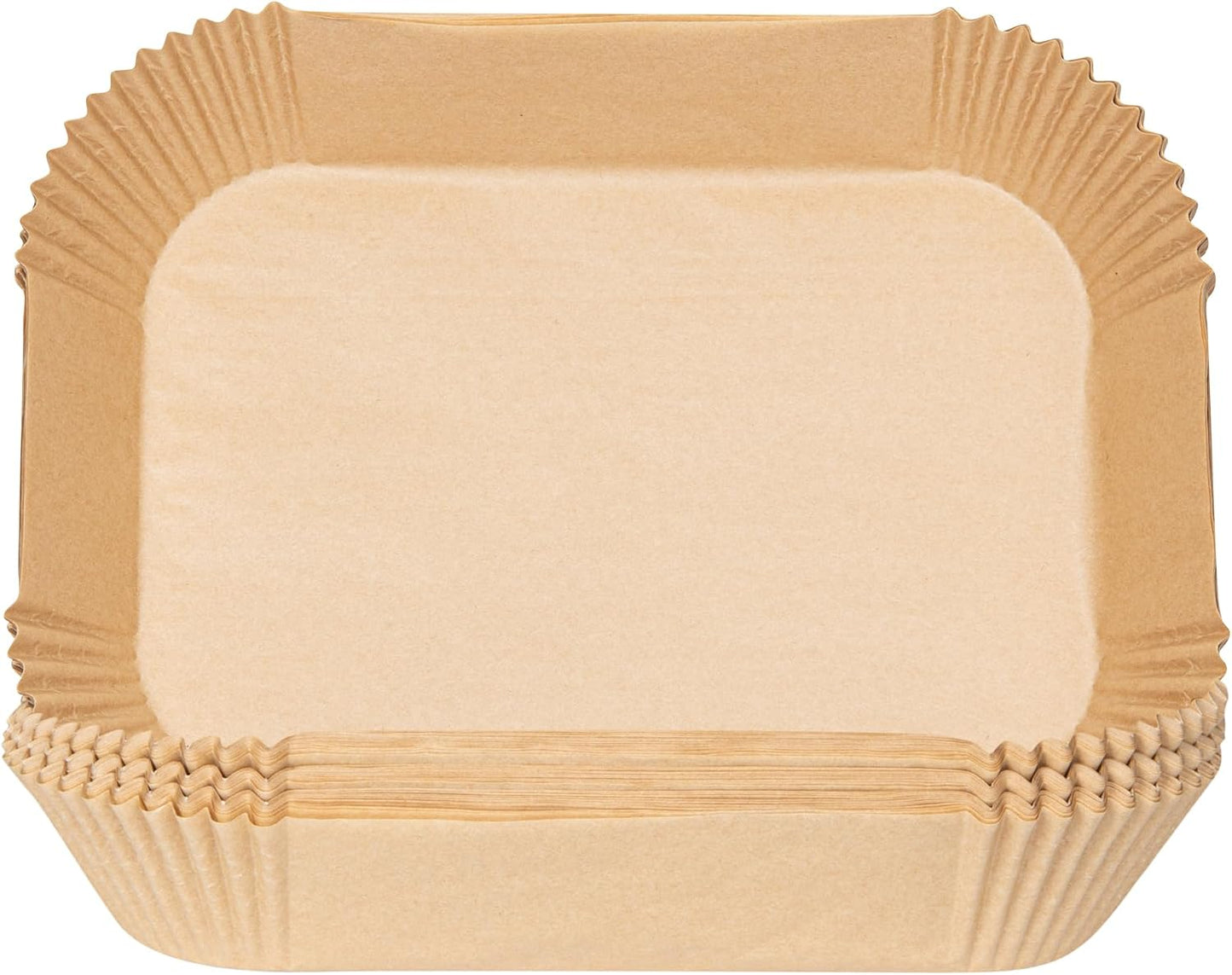 Restaurantware-Pastry Tek 8.1 x 5.5 x 1.8 Inch Air Fryer Liners, 100 Rectangle Air Fryer Baskets - No-Stick Silicone Coating, Unbleached, Food-Grade Paper Liners, For Steamer, Microwave, Oven