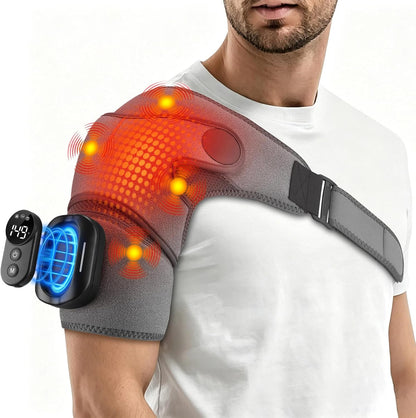 Cordless Shoulder Massager with Heat and Vibration, 3 Heat & 3 Vibration
