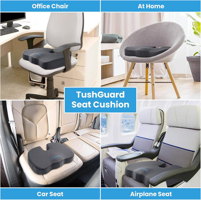 TushGuard Seat Cushion for Office Chair, Memory Foam Chair Cushion, Black