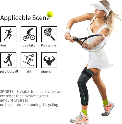 Full Leg Sleeves Long Compression Leg Sleeve Knee Sleeves Protect Leg, for Man Women Basketball, Arthritis Cycling Sport