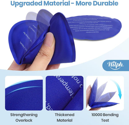 Hilph Wisdom Teeth Ice Pack Head Wrap, Face Ice Pack for Jaw Oral Surgery | Large Jaw Ice Wrap with 4 Hot Cold Gel Packs, Pain Relief for TMJ, Tonsillectomy, Wisdom Teeth Recovery Must Haves, Blue