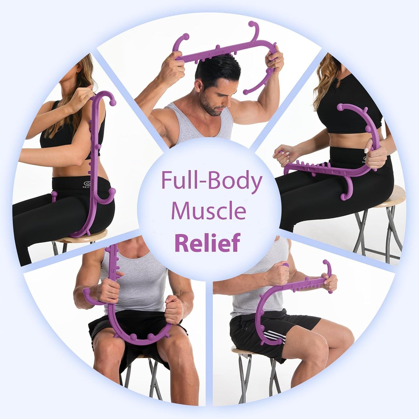Ranarose Deep Tissue Back & Neck Massager for Body Muscle Pain Relief | Trigger Point Massage Tool for Full Body, Shoulders, Legs, Muscle Knot Remover, for Self-Massage, Pressure Point Massage Tool