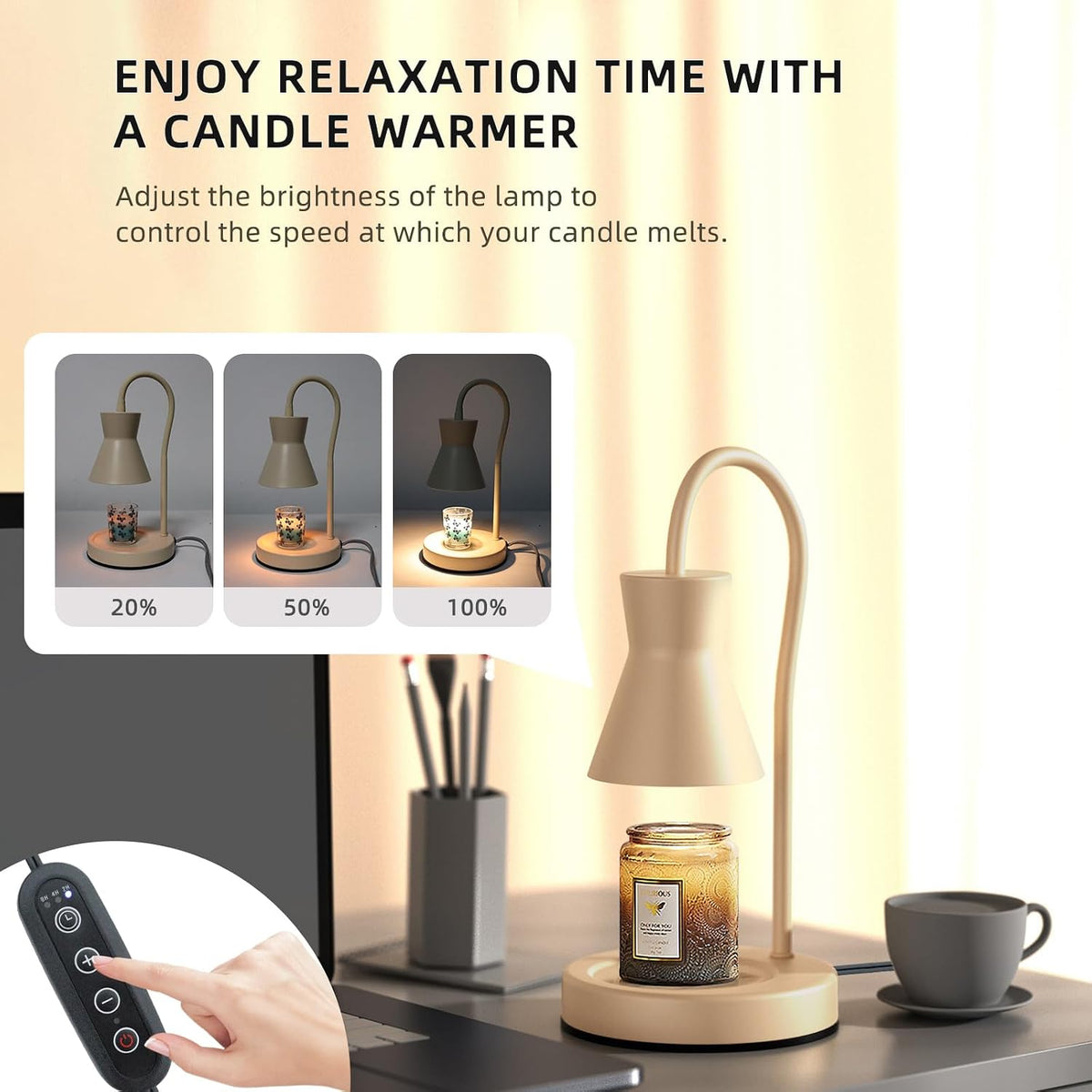 LALISU Candle Warmer Lamp with Timer Electric Candles Light Birthday Gifts
