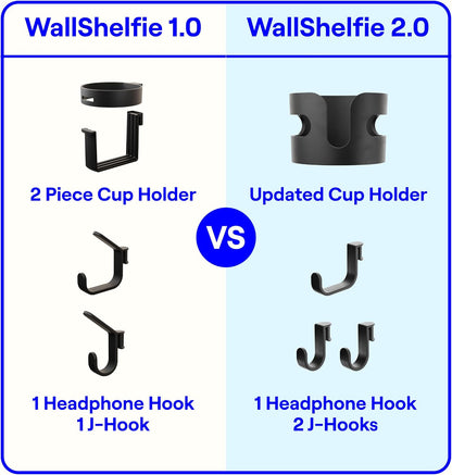 WallShelfie Bedside Wall Organizer & Dorm Decor for Dorm Room - White