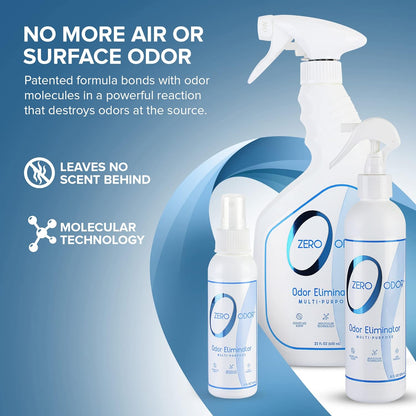 Zero Odor Multi-Purpose Odor Eliminator, Fabric & Room Deodorizer, 16 oz | Odor Eliminator Spray for Closet, Bathroom, Basement, Trash & Upholstery, Air and Surface use