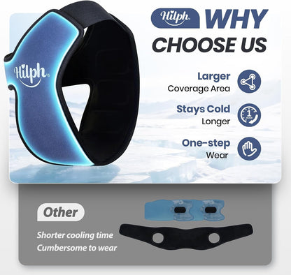 Hilph 3D Wisdom Teeth Ice Pack Wrap, 1 Hours Long-Lasting Jaw Ice Pack | Flexible Ice Grid Gel Design, face ice pack wrap, pain relief after oral surgery, Wisdom Teeth Removal, tonsillectomy