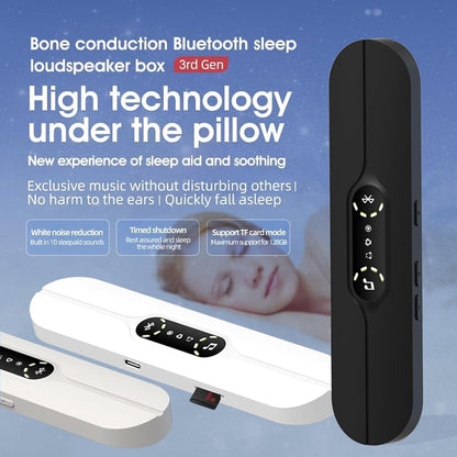 Mini Portable Wireless Under Pillow Speaker for Sleeping (Black) | USB Rechargeable | Bluetooth Connection | Timer Function | Built-in White Noise | TF Card | Travel