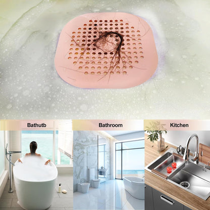 Bovinde Hair Drain Catcher,Square Cover for Shower 2 Pack (Black) | Drainer Cover Silicone Hair Stopper with Suction Cups,Protector Accessories,Easy to Install Suit for Bathroom,Bathtub,Sink