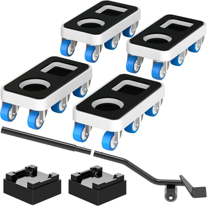 New Upgrade Furniture Sliders: Furniture Movers with Wheels & Groove | Furniture Dolly with 360° Rotatable Wheels - Appliance Roller for Moving Heavy Sofa Bed - Load Capacity Up to 750lb
