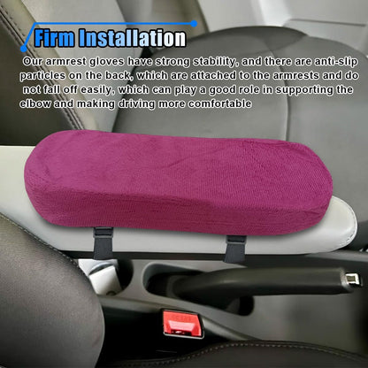 2PCS Car Seat Armrest Covers, Soft & Comfortable Office Chair Arm Pad, Anti-Scratch Car Armrest Cushion, Universal Car Armrest Pillow Protector Cover for Most Cars (Black)