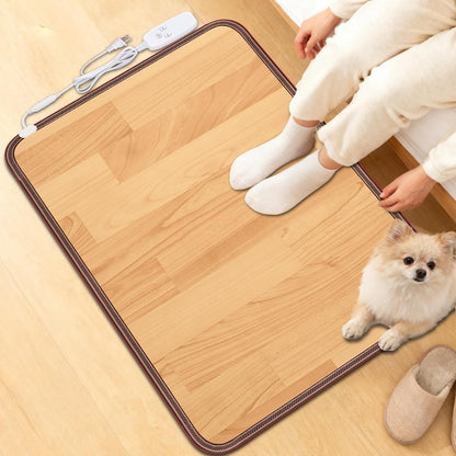 Large Heated Floor Mat, Under Desk Foot Warmer, 10 Temp Levels & Auto Shut Off Timer, Energy-Saving, Waterproof, for Office, Home, Study Play Room 120V 120W 18.5x26.4 inch NM