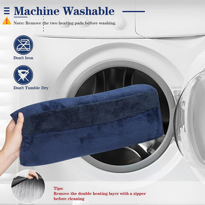 Double Sided Electric Foot Warmer with LCD Display, Foot Heating Pad, Navy