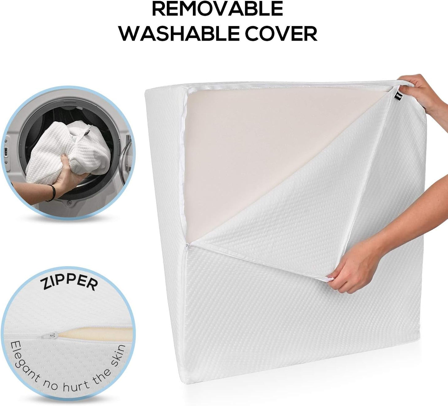 Ebung Memory Foam Leg Elevation Pillow - Support Pillow to Raise Feet for Better Elevation, Circulation, Leg Swelling Wedge Design for Comfort and Recovery