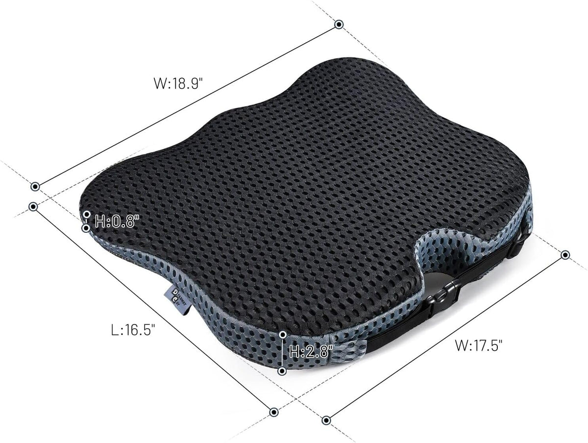 Wedge Car Seat Cushion for Better Visibility & Sciatica Pain Relief