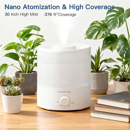MEGAWISE 1.5L Cool Mist Humidifier, 24dB Quiet, Adjustable Mist