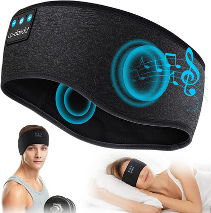 LC-dolida Sleep Headphones Bluetooth Headband Sleeping Wireless Headband Headphones with Thin HD Stereo Speakers Perfect for Side Sleepers, Sport, Yoga, Travel