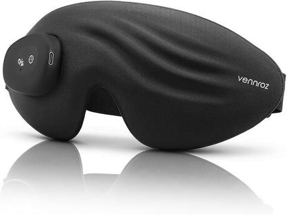 Cordless Heated Sleep Eye Mask: 3 Heat & 3 Timer Settings, USB-C Rechargeable Heated Sleep Mask with Washable Cover, 3D Zero-Pressure Eye Design, Foldable & Portable for Home and Travel