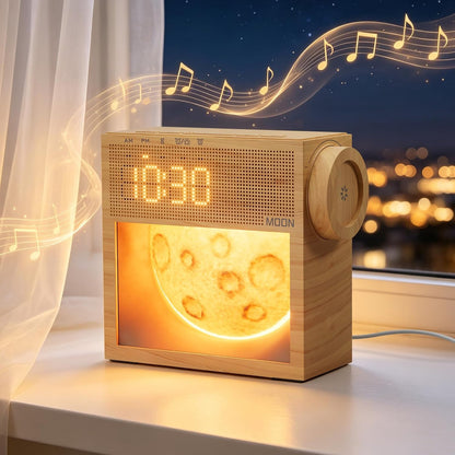 Sunrise Alarm Clock, White Noise Sound Machine, Bedroom Dimmable Moon Lamp