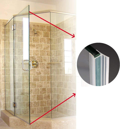 Shower Glass Door Seal Strip, 120 Inch Silicone Soft Shower Door Sweep to Stop Leaks, Frameless Seal Strip