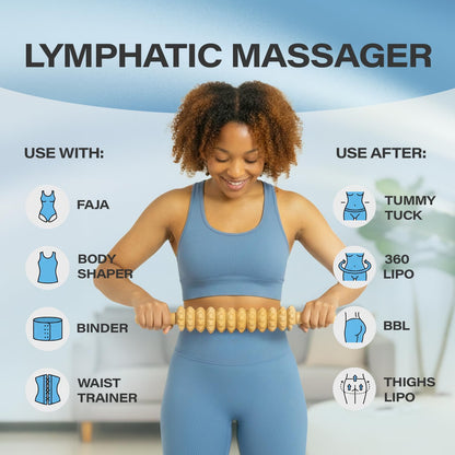 Bruizex Lipo Roller Lymphatic Drainage Massager, Massage Tool for Stomach