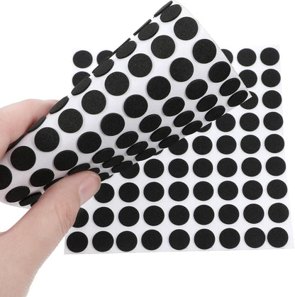 261 Pcs Mini Foam Felt Pads, Self Stick Pads Furniture Felt Pad Round 3/8 Inches Diameter Self Adhesive Cabinet Cushion Dots for Cabinet Doors Furniture Desks Floor Drawers Black