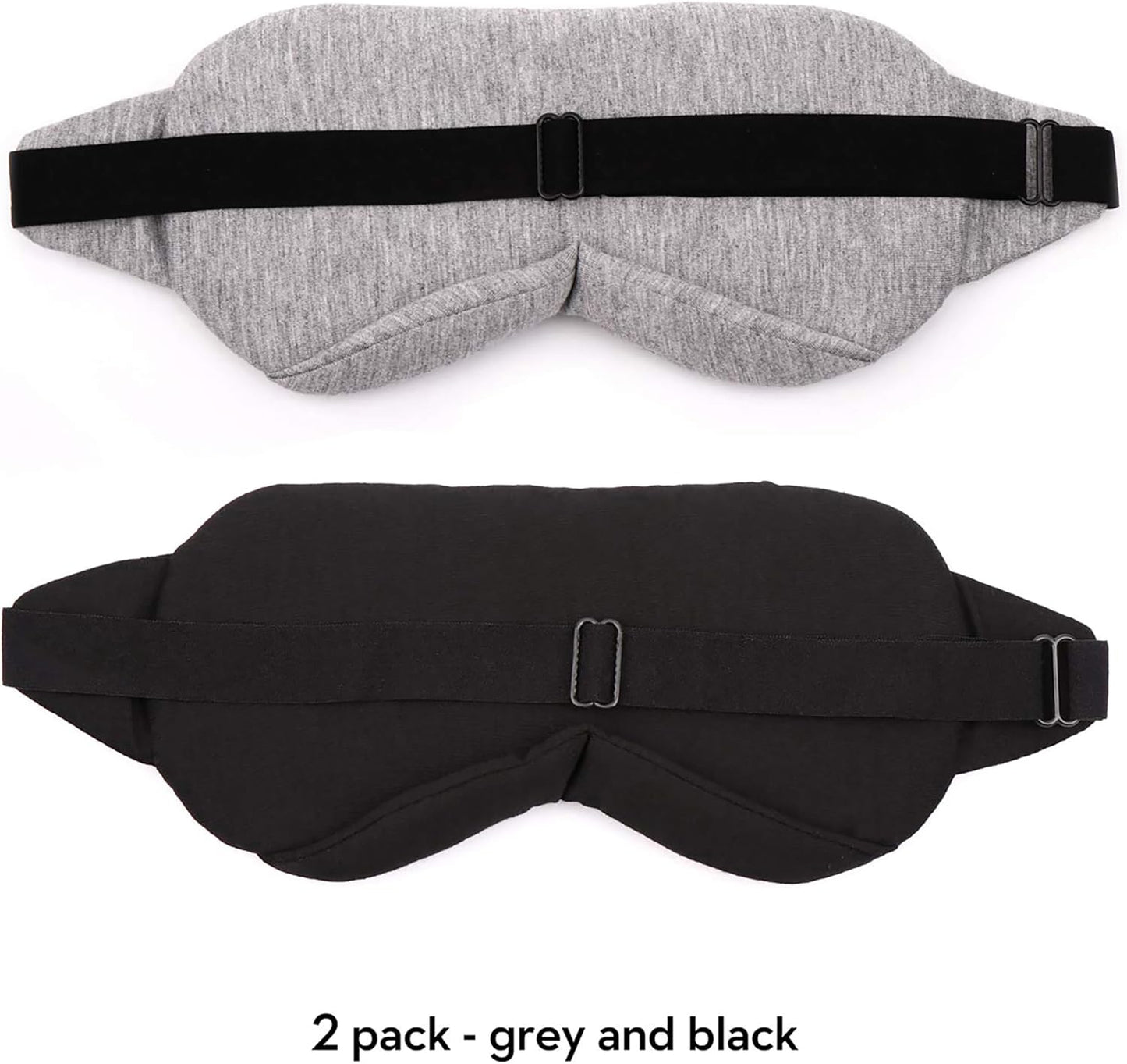 Sleep Mask-Eye Mask for Sleeping, Sleeping Mask Blocking Out Light Perfectly for Women and Men, Soft and Comfortable Blindfold for Travelling, with Pouch (Black+Gray)