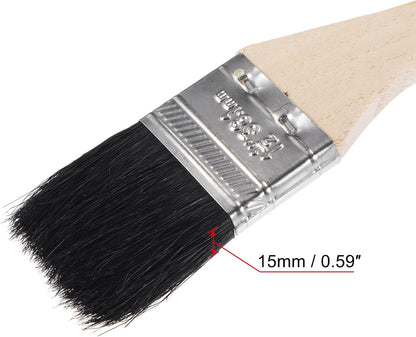 uxcell Bent Radiator Paint Brush 17" Length 2" Width Bristle with Long Wood Handle for Wall Treatment Black 4Pcs