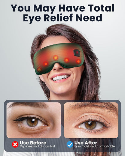Heated Eye Mask - Cordless Eye Mask for Dry Eyes, Eye Relief, Improved Sleep, Washable Eye Heating pad for Travel and with Replaceable Shell