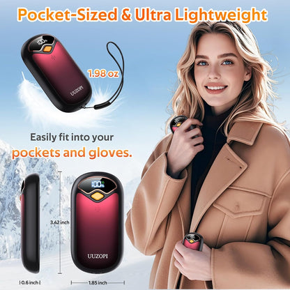Hand Warmers Rechargeable - Magnetic Electric Hand Warmers 2 Pack, LED Display, 4 Settings Fast Heating Reusable Portable Heater Handwarmers for Golf Hunting Camping Essentials, Gifts for Men Women
