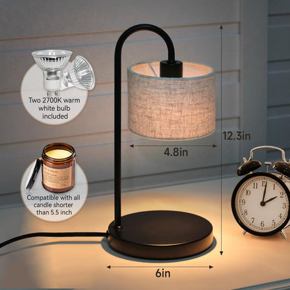 FINCMY Candle Warmer Lamp with Timer, Dimmable Candle Wax Warmer Electric Candle Warmer with Replacement Bulbs, Bedroom Home Decor Compatible with Various Candles (Linen)